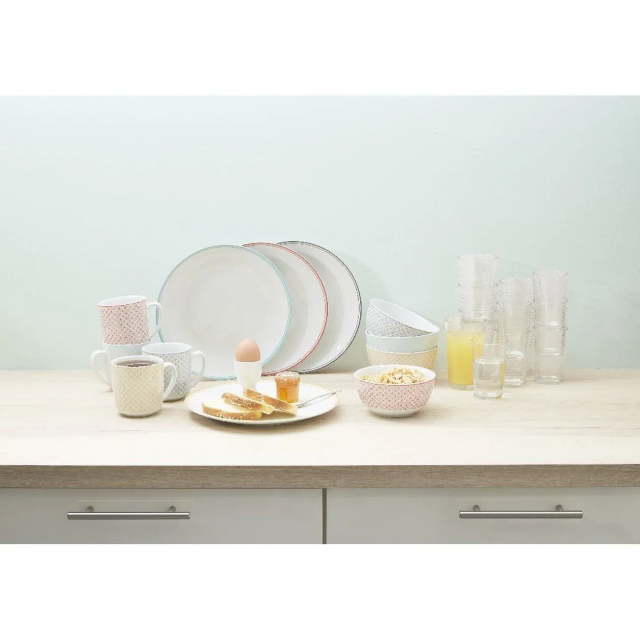 Bol imprimé carreau de ciment muticolore x4