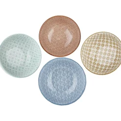 Bol japonais motif géométrique 4 couleurs x4