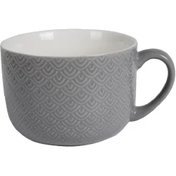 Bol jumbo motifs gris blanc