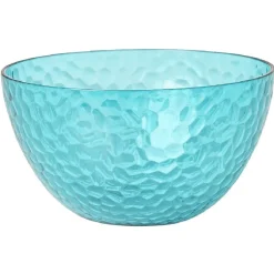 Bol plastique bleu martelé x4