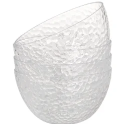 Bol plastique transparent martelé x4