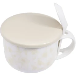 Bol soupe jumbo 62cl et cuillère porcelaine nature