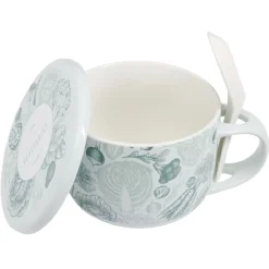 Bol soupe jumbo 62cl et cuillère porcelaine nature