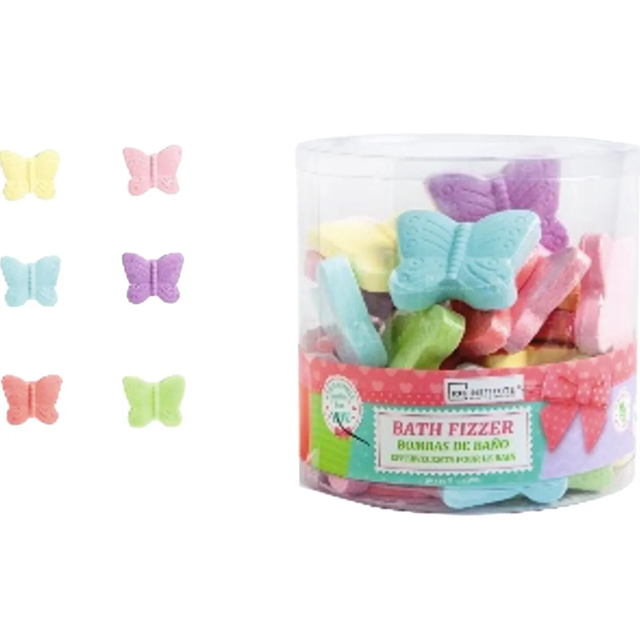 Bombe de bain multicolore papillons