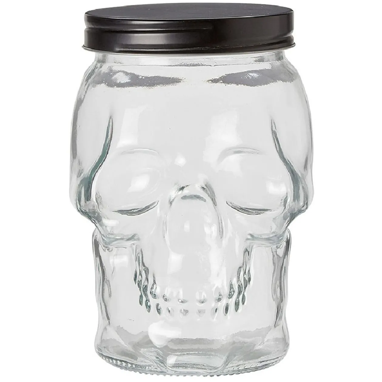 Bonbonnière transparente design Tête de mort Halloween 1,5L