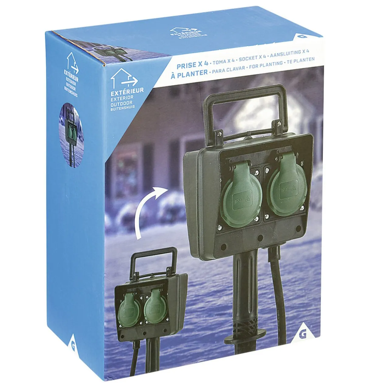 Borne 4 prises à planter