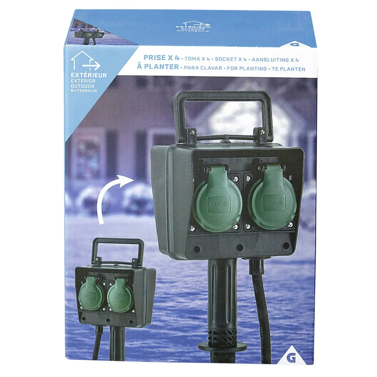 Borne 4 prises à planter