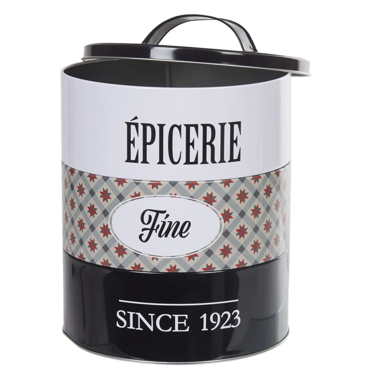 Boîte à 3 compartiments carreaux de ciment noir et blanc