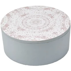 Boîte à bijoux avec miroir rond intégré Ø13,5 cm