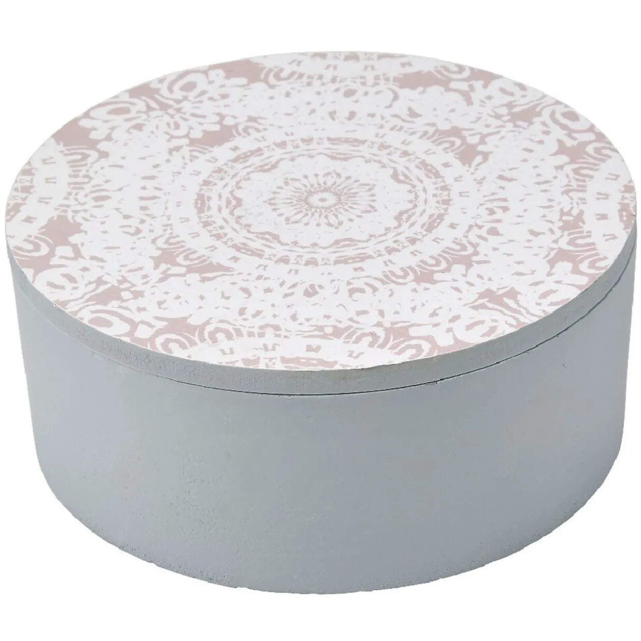 Boîte à bijoux avec miroir rond intégré Ø13,5 cm