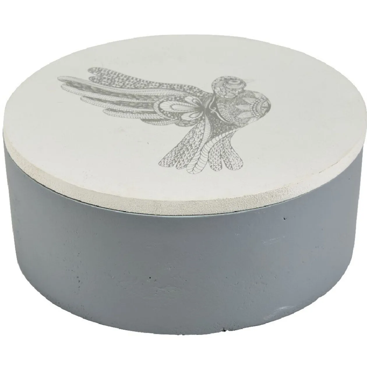 Boîte à bijoux avec miroir rond intégré Ø13,5 cm