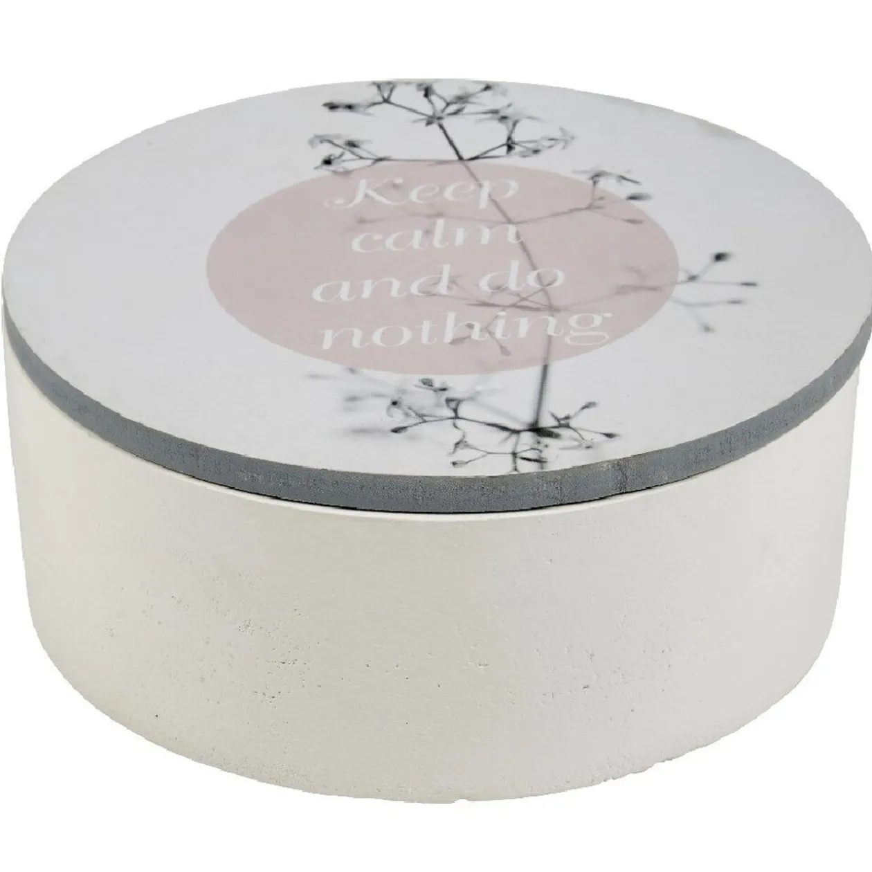 Boîte à bijoux avec miroir rond intégré Ø13,5 cm