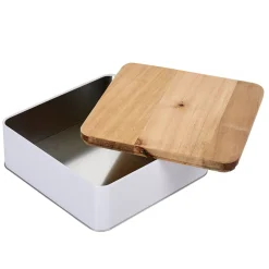 Boîte à biscuit rectangulaire blanc naturel