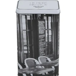 Boîte à café rectangulaire design bistrot noir et blanc