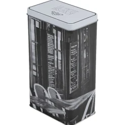 Boîte à café rectangulaire design bistrot noir et blanc