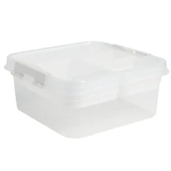 Boîte à compartiments 2 niveaux de rangement 26x25xH11cm