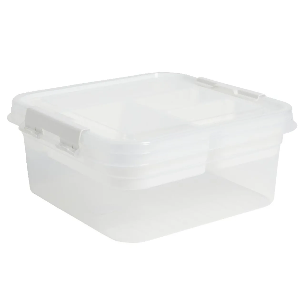 Boîte à compartiments 2 niveaux de rangement 26x25xH11cm