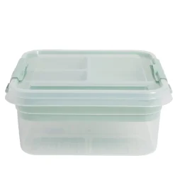 Boîte à compartiments 2 niveaux de rangement 26x25xH11cm