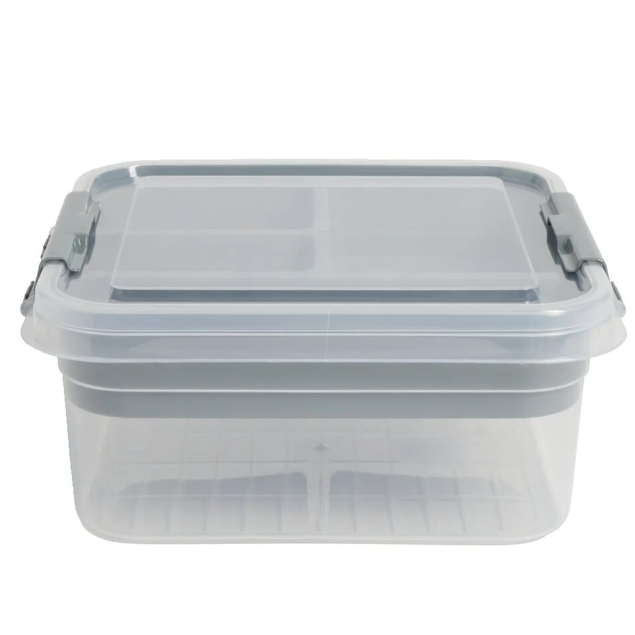 Boîte à compartiments 2 niveaux de rangement 26x25xH11cm