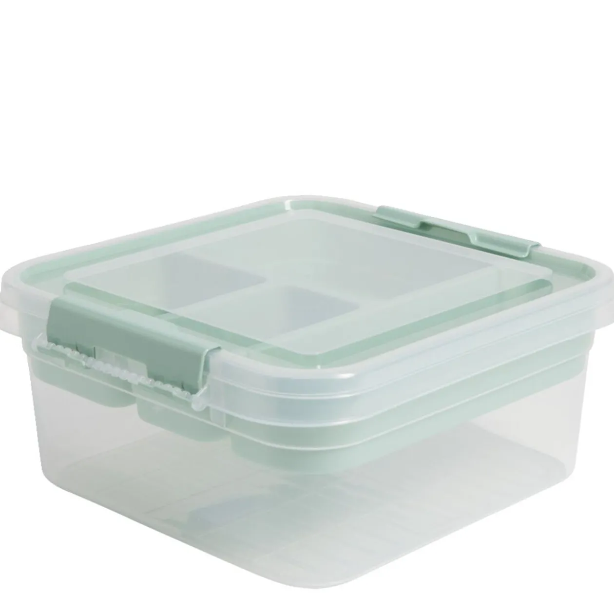 Boîte à compartiments 2 niveaux de rangement 26x25xH11cm