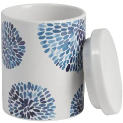 Boîte à coton blanc design cyclade bleu