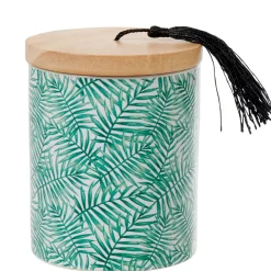 Boîte à coton Jungle imprimé tropical feuillage vert