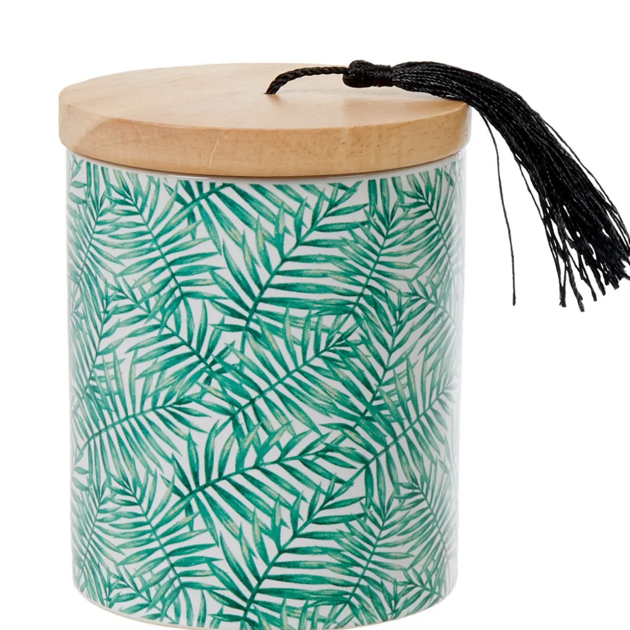 Boîte à coton Jungle imprimé tropical feuillage vert