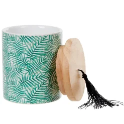 Boîte à coton Jungle imprimé tropical feuillage vert