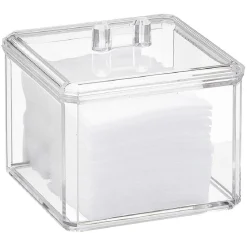 Boîte à coton plastique transparent