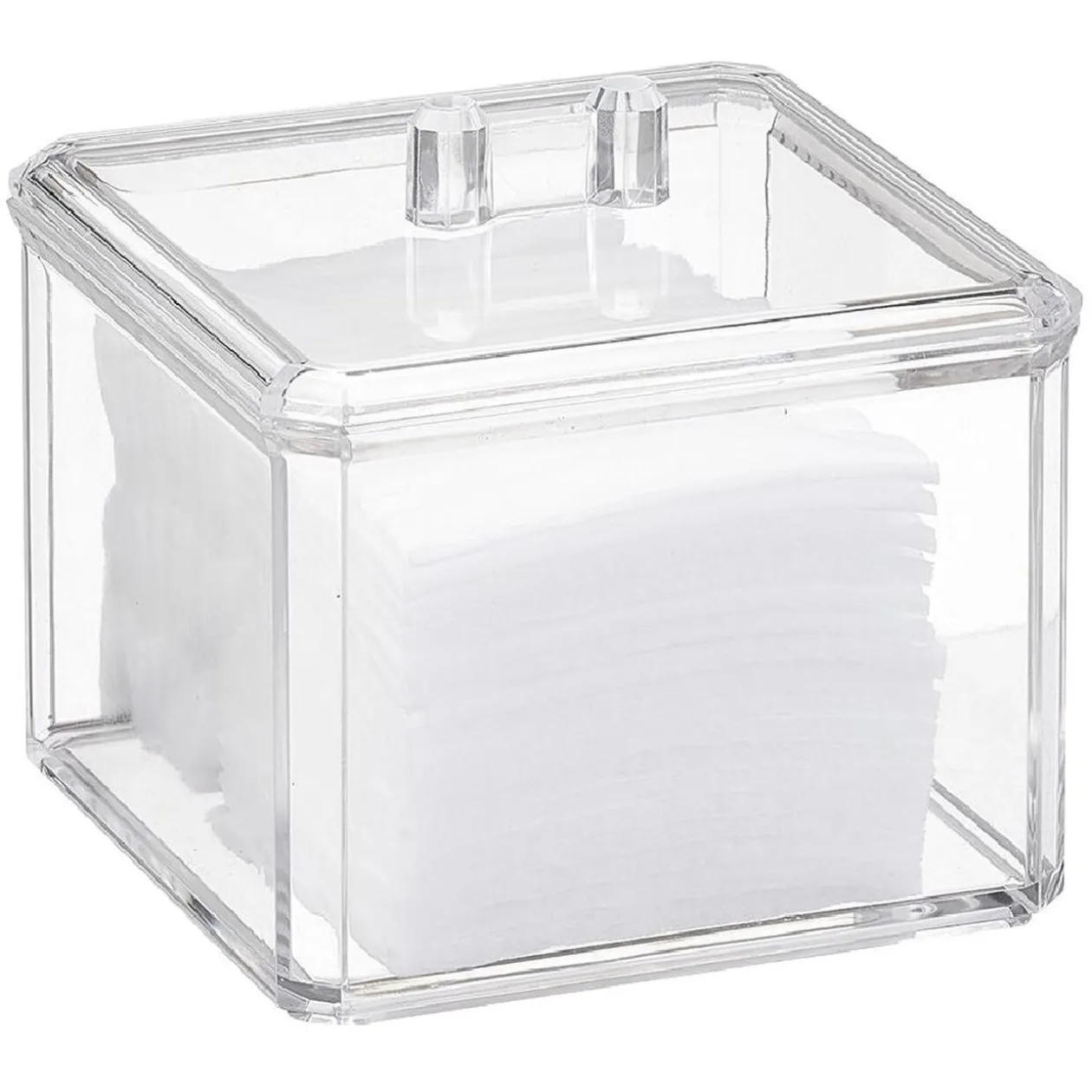 Boîte à coton plastique transparent