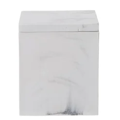 Boîte à coton résine effet marbre