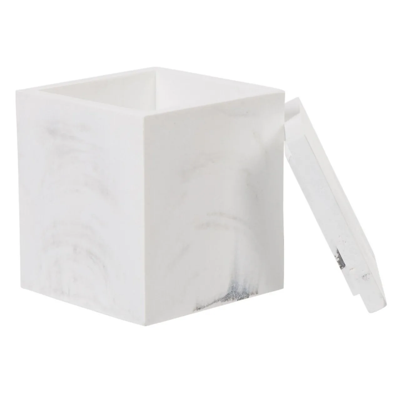 Boîte à coton résine effet marbre