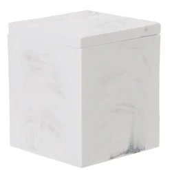 Boîte à coton résine effet marbre