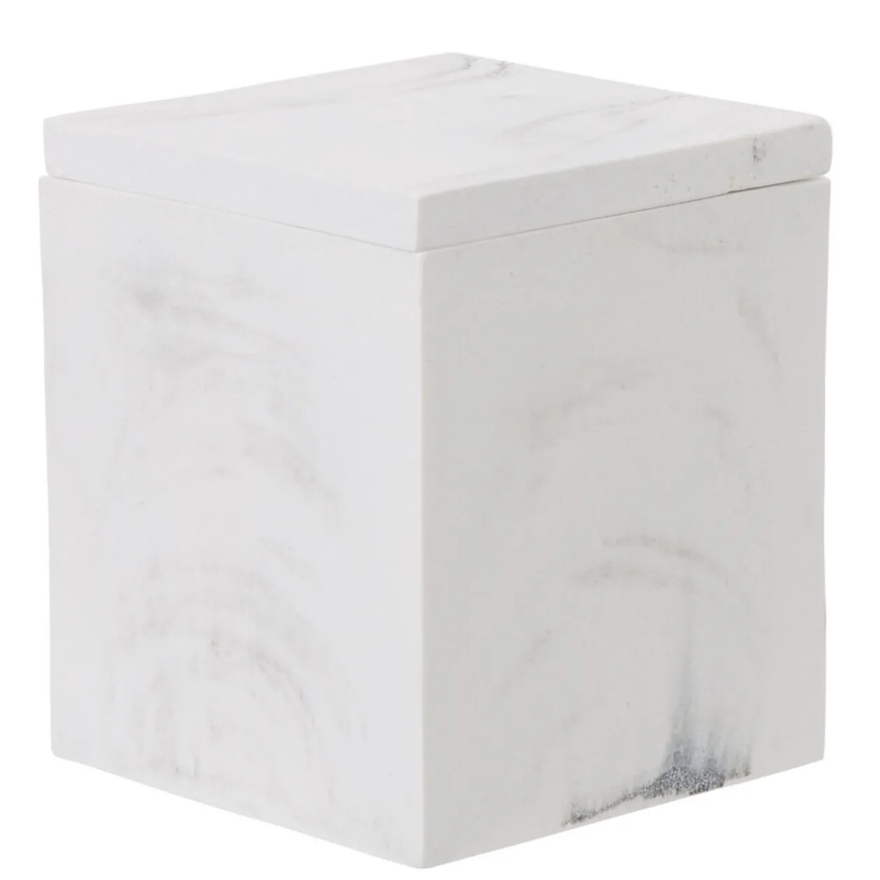 Boîte à coton résine effet marbre