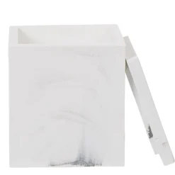 Boîte à coton résine effet marbre
