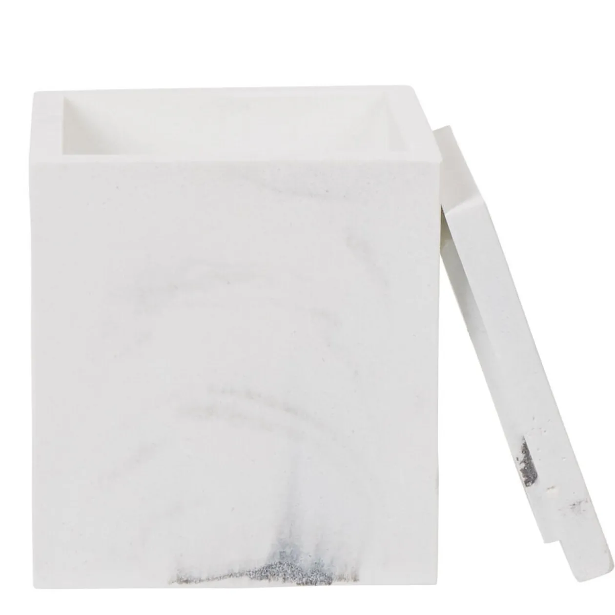 Boîte à coton résine effet marbre