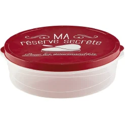 Boîte à crêpes ronde avec couvercle design rouge