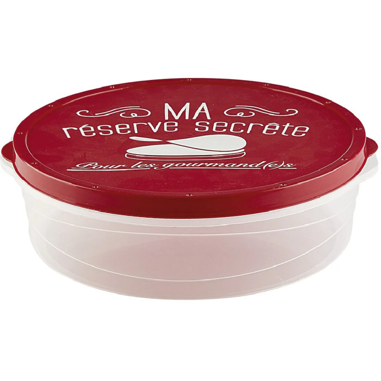 Boîte à crêpes ronde avec couvercle design rouge