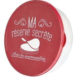 Boîte à crêpes ronde avec couvercle design rouge