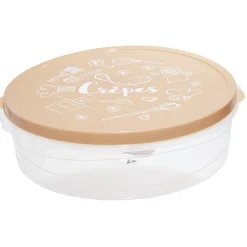 Boîte à crêpes ronde avec couvercle imprimé motif cuisine Ø28xH9 cm