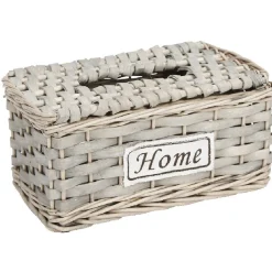 Boîte à mouchoirs tressé gris HOME