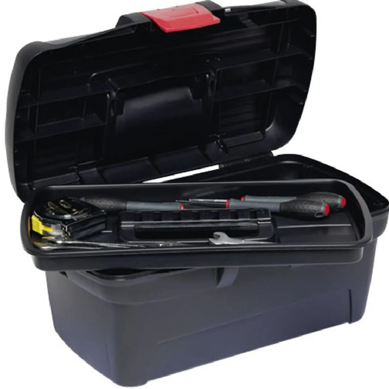 Boîte à outils plastique noir et rouge