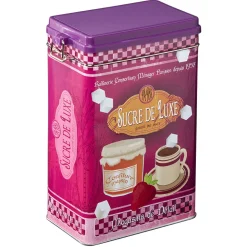 Boîte à sucre en métal design vintage luxe rose fuchsia