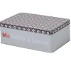 Boîte à sucre rectangulaire grise design carreaux de ciment
