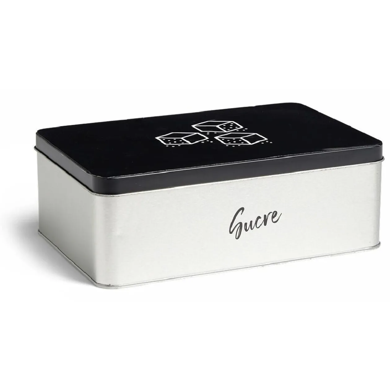 Boîte à sucre rectangulaire en métal - 20x13xH.7cm