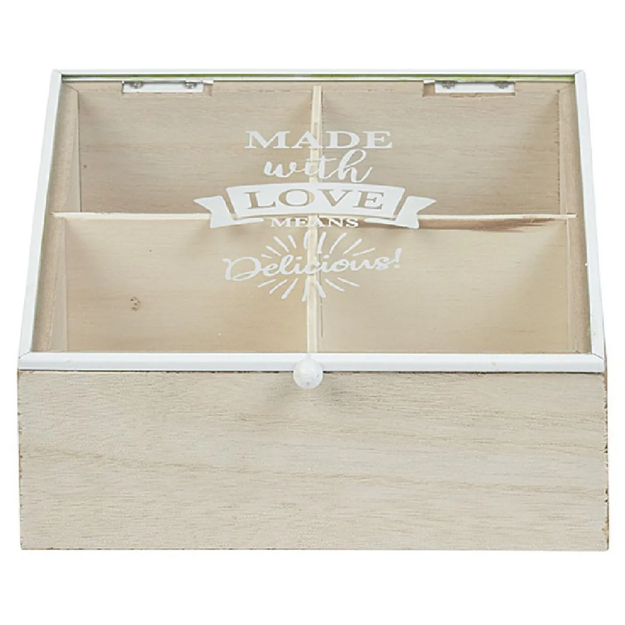 Boîte à thé 4 compartiments Made with love