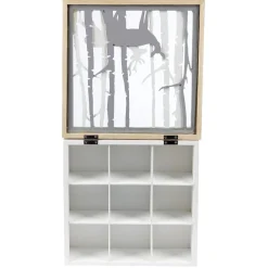 Boîte à thé en bois déco nature cerf blanc