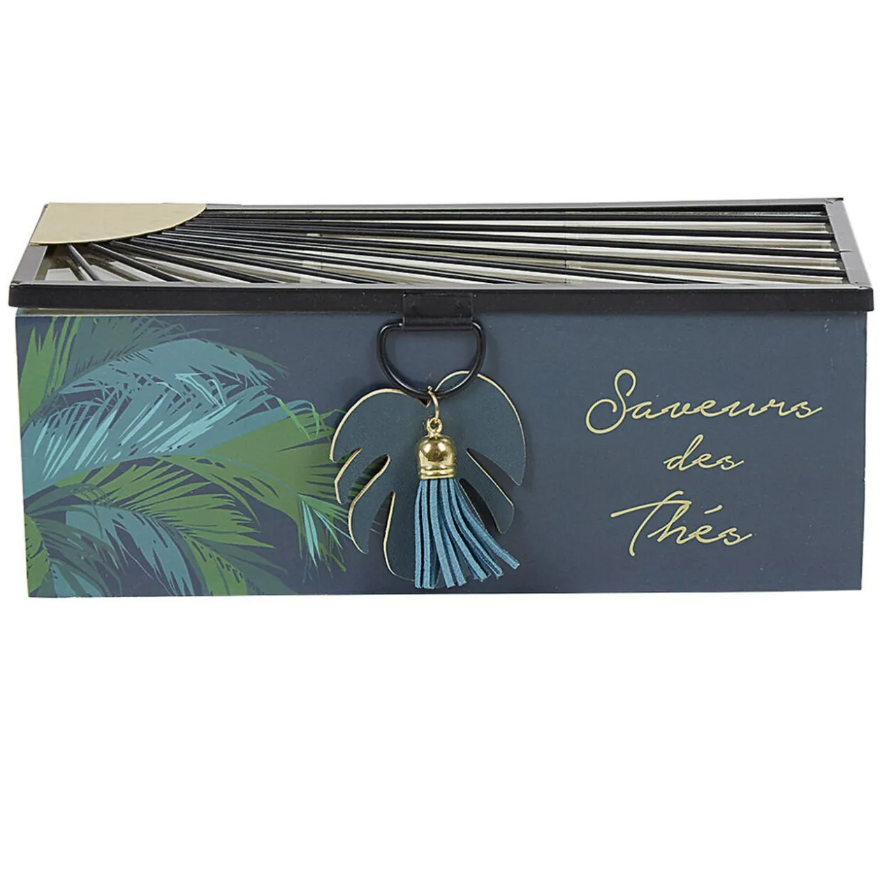 Boîte à thé inscription Saveurs des Thés tropical