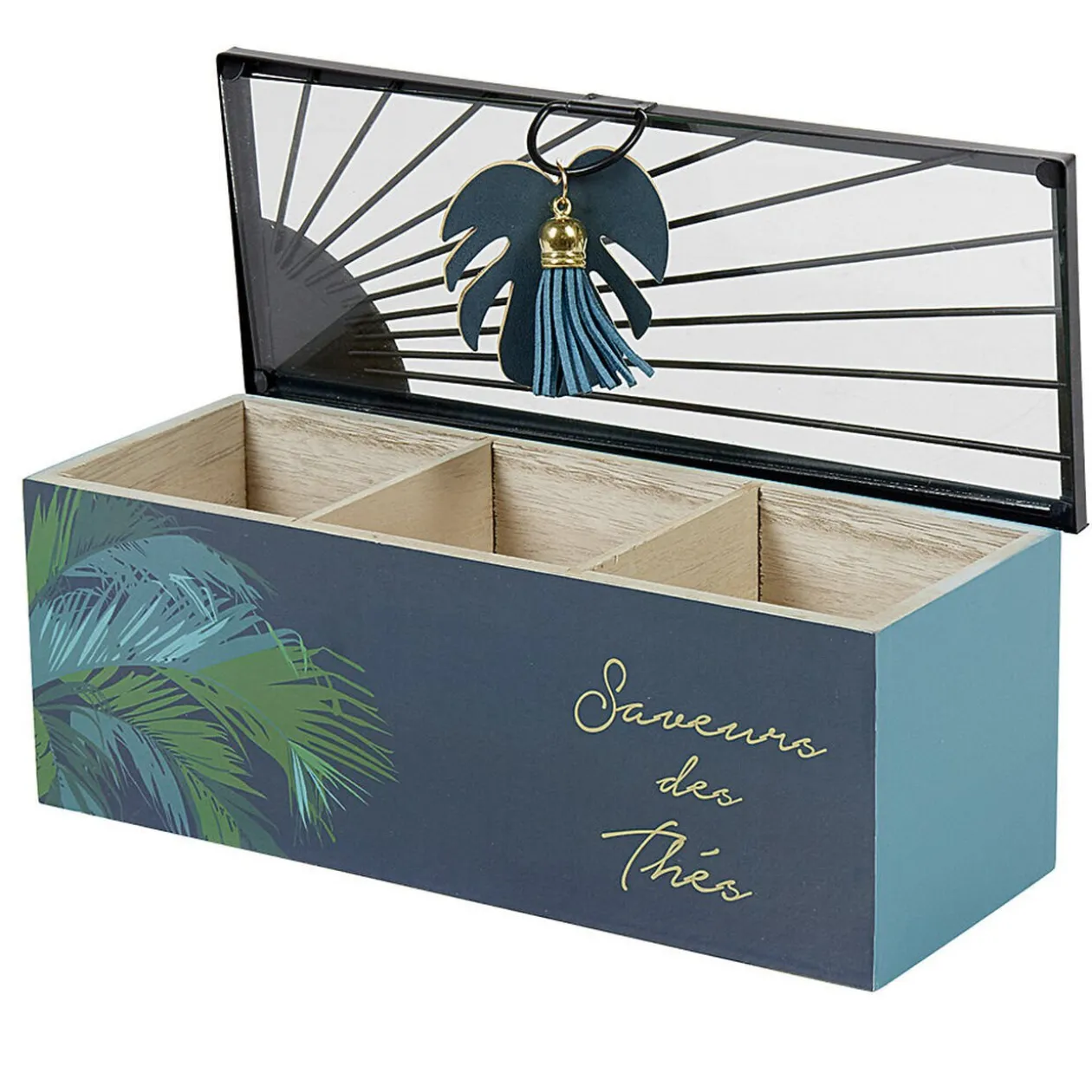 Boîte à thé inscription Saveurs des Thés tropical