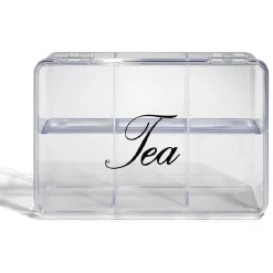 Boîte à thé plastique transparent 21,5x15x8,5cm